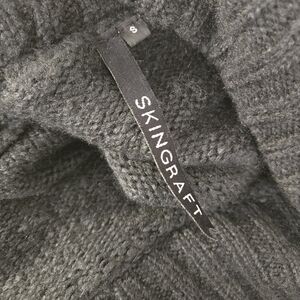 Skingraft Women's Black Leather Wool Blend Cardigan